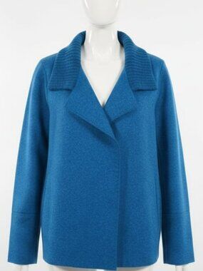 NWT Kuna Peru Alpaca Wool Coat Jacket, Blue, 60% Alpaca 40% Wool L